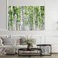 Nature Wall Art Prints - Ocean Forest Mountain Lake Canvas Landscapes - Small to Extra Large Living Room Bedroom Kitchen Bathroom Décor (Green Brich Trees, 31L" x 47W")