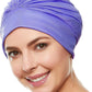 BEEMO Swim Caps for Women Swimming Turban Polyester Latex Lined Pleated for Ladies