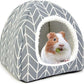 Guinea Pig Hideout Bed Rabbit House Cave Accessories Cozy Hide-Out for Bunny Hedgehog Ferret Chinchilla&Other Small Animals (Grey)