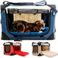 Extra Large Dog Cat Puppy Carrier 20"x13"x13" Foldable Soft Sided Travel Crate Portable Pet Kennel With Cushion Reduces Anxiety Saves Space Easy Vet Visits Secure Triple Entry Mesh Lightweight Durable