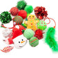 Fashion's Talk Holiday Festive Red Variety Pack Gift Box Cat Toy with Catnip, Box 20 Count