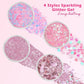 Pink Face Glitter Gel,10g/pc 4 Styles Body Glitter Mermaid Costume for Kids,Singer Concert Outfit for Women,Sparkling Hair Glitter Makeup Rave Festival Accessories,40g/1.41 oz
