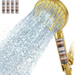 Filtered Shower Head with Handheld, High Pressure 9 Spray Mode Brushed Gold Showerhead with 4 Filters, Detachable Shower Head, Water Softener Filters Beads for Hard Water - Remove Chlorine