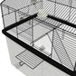 PawHut Hamster Cage, Gerbil Cage 2 Tier with Wheels, Deep Bottom, Ramp, Food Dish, Water Bottle, for Dwarf Hamster, Syrian Hamster, 57 x 43 x 57cm - Black