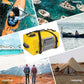 110L Waterproof Duffel Bag Heavy Duty Dry Bag Outdoors Large Storage Sack Zipper Marine Duffle Motorcycle Luggage,Strap Adjustable for Kayaking,Boating,Camping,Beach Rafting Fishing Yellow