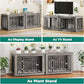 YITAHOME 76 Inch Double Dog Crate Furniture, XXL Dog Crate Furniture for 2 Dogs, Side End Table, Waterproof Top, Safety Corners, 2-in-1 Iron-Wood Fusion Dog Kennel Furniture for 2 Large Dogs,Greige