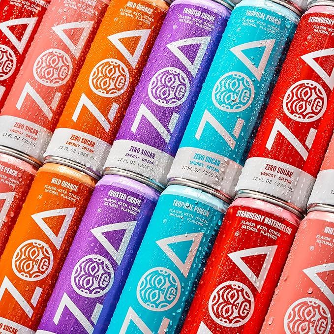 ZOA Zero Sugar Energy Drinks, Green Apple - Sugar Free with Electrolytes, Healthy Vitamin C, Amino Acids, Essential B-Vitamins, and Caffeine from Green Tea - 12 Fl Oz (12-Pack)