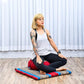 Leewadee Meditation Cushion Set – 1 Round Zafu Meditation Pillow and 1 Square Roll-Up Zabuton Meditation Mat, Pillows Bundle Filled with Kapok