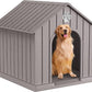 DRATO Indoor Outdoor Waterproof Dog House,PP Material,Puppy Shelter with Air Vents and Elevated Floor,Sturdy Dog Kennel for Small to Large Sized Dogs, Easy to Assemble (Gray, 38.62×36.26×38.07 Inches)