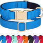 Didog Soft Padded Dog Collar for Large Dogs, Colorful and Durable Pet Collar with Quick Release Buckle, Light and Breathable for Daily Walking, Blue, L
