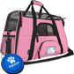PetAmi Airline Approved Pet Carrier for Cat, Soft Sided Dog Carrier for Small Dogs, Cat Travel Supplies Accessories for Indoor Cats, Ventilated Pet Carrying Bag Medium Large Kitten Puppy, Large Pink