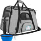 PetAmi Airline Approved Pet Carrier for Cat, Soft Sided Dog Carrier for Small Dogs, Cat Travel Supplies Accessories for Indoor Cats, Ventilated Pet Carrying Bag Medium Large Kitten Puppy, Small Gray