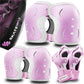 SKATEWIZ Skating Protective Gear Adults & Kids [6pc] incl. Knee Pads, Elbow Pads Wrist Guards for Roller Skating & Skateboarding