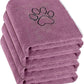 Chumia 4 Pack Dog Towels for Drying Large Microfiber Grooming Tools Absorbent Soft Bath Supplies with Embroidered Paw for Small Medium Pet Products(30 x 50 Inch,Purple)