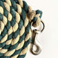 Majestic Ally Pack of 2 Solid Cotton Lead Rope for Horses & Livestock – 10 Foot Long and 5/8 inch Thick - Replaceable Heavy-Duty Satin Bolt Snap – Handmade – Soft, Broken in Feel (Hunter Green -Tan)
