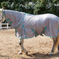 Horse Fly Sheet with Detachable Neck Cover & Belly Wrap, Adjustable Fly Sheet for Horses, Ventilated Airflow Mesh Equine Cooling Summer Flysheet Grey 72