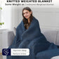 L'AGRATY Knitted Weighted Blanket - 48"x72" 12lbs Cooling Chunky Knit Heavy Blanket for Adults Braided Crochet Throw Thick Cable Yarn Knit Decorative No Beads Evenly Weighted Machine Washable