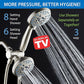 Hotel Spa AquaCare As-Seen-On-TV High Pressure 48-setting Rain & Handheld 3-way Shower Head Combo - Anti-clog Nozzles/Tub, Tile & Pet Power Wash/Extra Long 6 ft. Hose/Satin Nickel Finish