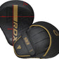 RDX Boxing Pads Curved Focus Mitts, Maya Hide Leather Kara Hook and jab Training Pads, Adjustable Strap Ventilated, MMA Muay Thai Kickboxing Coaching Martial Arts Punching Hand Target Strike Shield