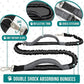 PetAmi Hands Free Dog Leash, Running Leash Belt Walking, Jogging, Waist Zipper Pouch with Poop Bag Dispenser, Dual Padded Handles, Reflective Durable Bungee Single, Heather Grey, 1 Leash