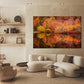 Nature Wall Art Prints - Ocean Forest Mountain Lake Canvas Landscapes - Small to Extra Large Living Room Bedroom Kitchen Bathroom Décor (Autumn Forest with Lake, 24L" x 36W")