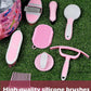 Harrison Howard Horse Grooming Kit 11-Piece Equine Care Series Horse Brush Sets with Organizer Tote Bag Tack Room Supplies Shedding Grooming Massaging Tools Pink Brushstroke Ponies
