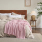 Bedsure 100% Cotton Blanket King Size for Bed - Breathable and Soft, Waffle Weave Blanket for Summer, Thick Cozy Fall Blankets for Women Gift, Pink, 104x90 inches