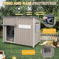 Weatherproof Outdoor Dog House, Wooden Puppy Shelter with Anti-Chewing Iron Frame and Elevated Floor, Sturdy Dog Kennel for Small, Medium & Large Dogs, Grey (Gray, 40" L x 26" W x 31" H)
