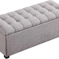 Ottoman with Storage 38 inches, Furniture End of Bed Storage Benches, Long Ottomans Bench with hinged lid, Bench seat Trunk for Foot Rest in Bedroom, Living Room (Gray)