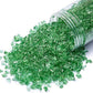 TWINKLING High Luster Fire Glass Gravel Stone Glitter,Broken Glass,Fire Gems Chips,Crushed Glass for Fire Pit Crafts Resin Art Aquarium Garden Decoration,3-6mm,1-Pound Jar (Light Green)