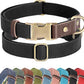 Didog Soft PU Leather Dog Collars for Medium Dogs,Classic Adjustable Dog Collars with Quick Release Metal Buckle,Easy Clean and Comfortable with Nylon Lining,Black,M Neck 13-19"