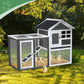 Outvita Rabbit Hutch, Small Wood Chicken Coop, 48" Guinea Pig Cage w/Pull-Out Tray, Waterproof Asphalt Roof, Chicken Run, Interactive Door for Small Animal Pen Outdoor