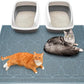 Yimobra Cat Litter Mat, 47"x36" Litter Box Mat with Litter Lock Mesh, Soft Cat Litter Mat Litter Trapping Mat, Easy to Clean, Non-Slip, Water Resistant, Litter Free Floors, Tea Blue