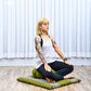 Leewadee Meditation Cushion Set – 1 Round Zafu Meditation Pillow and 1 Square Roll-Up Zabuton Meditation Mat, Pillows Bundle Filled with Kapok