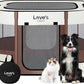 Love's cabin Pet Puppy Dog Playpen, Small Dog Tent Crates Cage Indoor/Outdoor, Portable Exercise Playpen for Cat, Foldable Pop Up Dog Kennel Playpen with Carring Case (S, Brown)