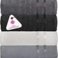 CASA COPENHAGEN Ember, 500 GSM, 27x55 Inches Large Bath Towels, Set of 4 Towels, Super Soft and Absorbent, Egyptian Cotton Towels for Bathroom & Shower - Light Grey +White +Black +Dark Grey