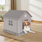 DRATO Dog House Indoor Outdoor for Small to Large Sized Dogs Indoor Outdoor Doghouse Puppy Shelter with Elevated Floor, Easy to Assemble (Light Brown, 38Inch(37.8 * 40.87 * 38.82))