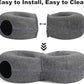 8-Shaped Large Cat Tunnel Bed for Indoor Cats, Infinite Circulation Peekaboo Cat Cave with 12 Toy Balls, Cat Donut Tunnel for Cats up to 30 Pounds (Dark Grey, L 38x24x11in)