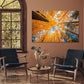 Nature Wall Art Prints - Ocean Forest Mountain Lake Canvas Landscapes - Small to Extra Large Living Room Bedroom Kitchen Bathroom Décor (Blue Sky Through Yellow Autumn Trees, 24L" x 36W")