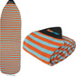 SUN CUBE Surfboard Sock Cover, Protective Surf Bag for Surfing Board, Light Stretchy Surfbag Sleeve for Longboard, Hybrid (8'6'', Black White)