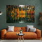 Nature Wall Art Prints - Ocean Forest Mountain Lake Canvas Landscapes - Small to Extra Large Living Room Bedroom Kitchen Bathroom Décor (Autumn by the Lake, 31L" x 47W" - 3 Panels)