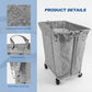 PLKOW Laundry Cart with Wheels 320L Large Rolling Laundry Cart for Commercial/Home, Rolling Laundry Basket with Steel Frame and Waterproof Lining, 9 Bushel, 32.3L x 19.7W x 30.7H Inch, Grey
