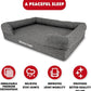 The Dog’s Bed, Large Grey Linen 36x27, Memory Foam, Pain Relief: Arthritis, Hip & Elbow Dysplasia, Post Surgery, Lameness, Supportive, Calming, Waterproof Washable Cover, Veterinary Approved
