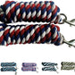 Majestic Ally Pack of 2 Solid Cotton Lead Rope for Horses & Livestock – 10 Foot Long and 5/8 inch Thick - Replaceable Heavy-Duty Satin Bolt Snap – Handmade – Soft, Broken in Feel (Patriotic)