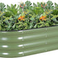 G GOOD GAIN Galvanized Metal Raised Garden Bed Kit - 4x2x1FT Outdoor Planter Box with Safety Edging and Gloves for Vegetables, Fruits, Flowers(Oliver Green, 1PC)