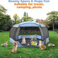 XXLarge Popup Portable Dog Houses, 10'x4.8'H Assembly-Free Gazebo-Style Kennel Dog Playpen Pet Screen Tent Sun Shade Shelter, Dog Crates Canopy for Travel Camping Anti-Bugs with Leakproof Bottom