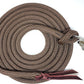Double Braid Polyester Yacht Horse Lead Rope with Loop 12ft. or 14ft. Lengths (Brown, 14 ft. No Snap)