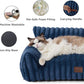Bedsure Cute Cat Couch for Pets - Fluffy Cat Sofa with Premium Soft Corduroy Fleece, Fuzzy Pet Couch Bed with Removable Washable Cover, Supportive Pet Chair for Indoor Cats, 24inch, Night Blue