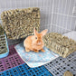 Hamiledyi Rabbit Grass Bed 2PCS Guinea Pig Hay Mat Bunny Natural Straw Woven Bed Rabbit Handmade Bedding Sleeping Grinding Nesting and Chewing Toy for Rabbit Guinea Pig Chinchilla Hedgehog Hamster