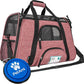 PetAmi Airline Approved Pet Carrier for Cat, Soft Sided Dog Carrier Small Dog, Cat Travel Supply Accessories Indoor Cats, Ventilated Pet Carrying Bag Medium Large Kitten Puppy, Small Heather White Red